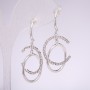 Orecchini in argento 925 con strass bianchi 40×20 mm
