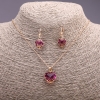 Set «Cuore» multicolore giallo rosa Ciondolo 19×16 mm e Orecchini 27×13 mm, lunghezza 50 cm