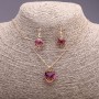 Set «Cuore» multicolore giallo rosa Ciondolo 19×16 mm e Orecchini 27×13 mm, lunghezza 50 cm