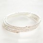 Bracciale sottile a spirale a tre giri con strass bianchi