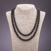 Collana lunga di shungite, diametro 8 mm, lunghezza 120 cm