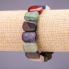 Saldo. Bracciale assortimento di pietre naturali a maglie 18×14 mm ±, lunghezza 18 cm su elastico