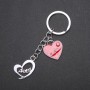 Portachiavi a forma di cuore, colore metallo argento