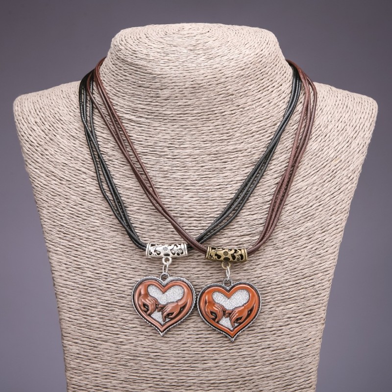 Ciondolo dell'amicizia «Cuori», diametro 31×33 mm, lunghezza 45-48 cm