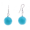 Orecchini pendenti con perline lisce color turchese, 40×17 mm