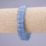 Bracciale in acquamarina artificiale, maglie 10×14 mm (±), su elastico