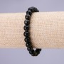 Bracciale in Ossidiana Solare, perle lisce da 8 mm su elastico