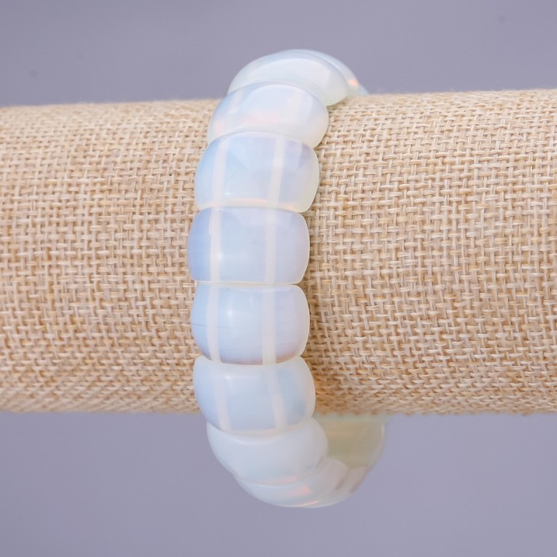 Bracciale a maglie con pietra lunare 12×20 mm (+-) su elastico