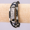 Bracciale Levi’s, lunghezza 21 cm, spessore 15 mm, pelle ecologica nera