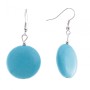 Orecchini pendenti con cabochoni azzurro chiaro ispirati al turchese, 48×24 mm