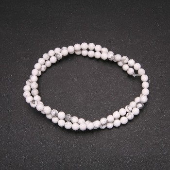 Perline Kaholong su filo, palline lisce, diametro circa 5 mm, lunghezza 38 cm