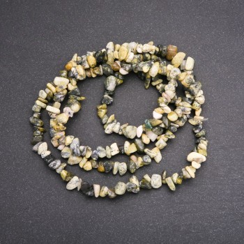 Componenti grezzi di serpentino, granuli da 6 mm (±), lunghezza 80 cm