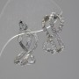 Orecchini a perno «Infinito», strass bianchi, metallo argentato, 2 cm