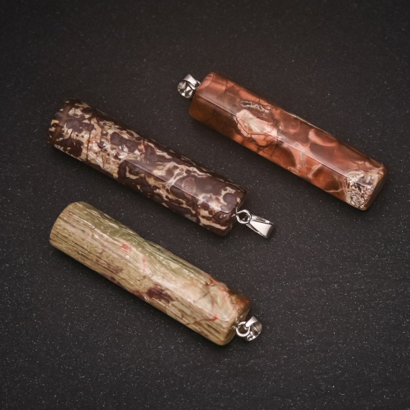 Pendente in jasper Picasso 11x54(±)mm