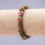 Bracciale elastico in eliotropo levigato 10×12 mm (±)