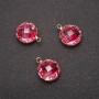 Pendente «Cerchio» rosa, cornice dorata 10×17 mm