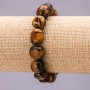 Bracciale elastico Occhio di tigre, sfere levigate 12x8 mm (+-)