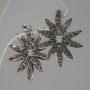 Orecchini a perno «Fiore», strass chiari, metallo argentato, 30 mm