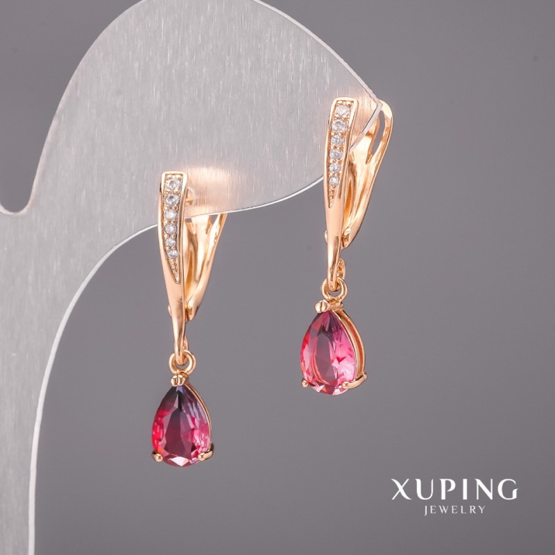 Orecchini Xuping camaleoni 6x30 mm placcati oro 18K