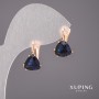 Orecchini Xuping con pietre blu 10×17 mm placcato oro 18K