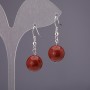 Orecchini Diaspro Rosso (singolo) sfera liscia, diametro 12 mm