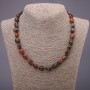 Collana in jasper rosso levigato, diametro 9×12 (±) mm, lunghezza 48 cm