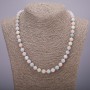 Collana di Morganite naturali a sfere lisce, diametro 8(±) mm, lunghezza 48 cm