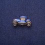 Spilla Automobile blu e nera smaltata con strass, metallo dorato 17×29 mm