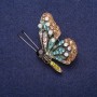 Spilla farfalla con strass, metallo argentato 31×41 mm