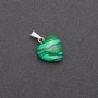 Ciondolo a forma di cuore in malachite (pressato) 14×14×23 mm