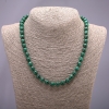 Collana in malachite naturale con perle sferiche lisce, diametro 8 mm, lunghezza 48 cm