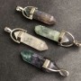 Pendente esagonale in fluorite 39×32×9 mm