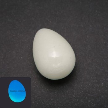 Uovo decorativo in onice naturale con bagliore azzurro, diametro 35x25 mm ±