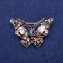 Spilla farfalla in cristalli 40×57 mm, metallo dorato