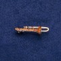 Spilla a tromba con strass gialli 15×41 mm, metallo dorato