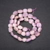 Perline naturali di Kunzite, forma ovoidale sfaccettata, diametro circa 10x12 mm, lunghezza 38 cm