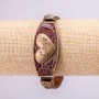 Bracciale LOVE con pelle ecologica e inserti metallici