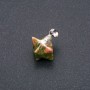 Ciondolo Merkaba in Jasper ed Eliootropo 10x10 mm