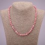 Collana in rodonite con perle lisce, diametro 6(±)mm, lunghezza 45 cm