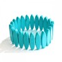 Braccialetto elastico in turchese blu a forma ovale