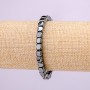 Bracciale elastico in ematite a cubi, diametro 6x6 mm, lunghezza 18 cm