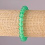 Bracciale in nefrite su elastico con sfere lisce, diametro 8 mm, lunghezza 18 cm