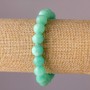 Bracciale in giadeite con elastico, sfere lisce da 10 mm, lunghezza 18 cm