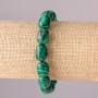 Bracciale in malachite a barilotto (pressato) su elastico 10×14 mm, lunghezza 18 cm