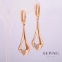 Orecchini Xuping placcatura oro 18K con strass bianchi 55×18×14 mm +
