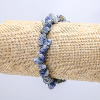 Bracciale elastico in sodalite, granuli da 8 mm, circonferenza 18 cm