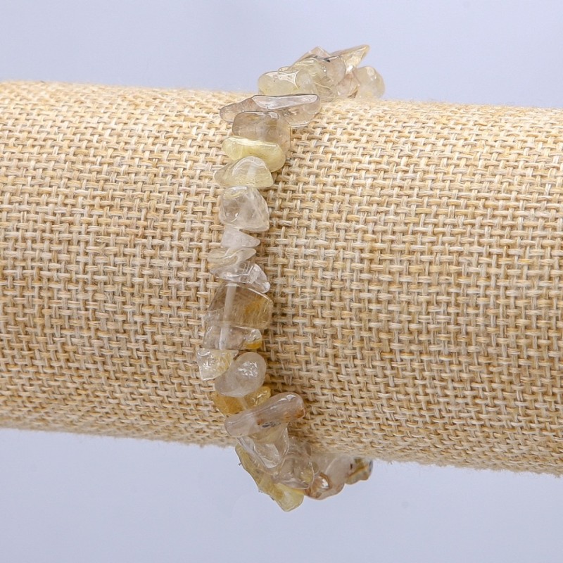 Bracciale in quarzo rutilato, granuli da 7 mm+