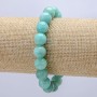 Braccialetto elastico in amazonite, diametro 10 mm, lunghezza 18 cm+-