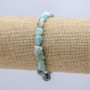 Bracciale elastico in pietra naturale Larimar, perline levigate, diametro 6×8 mm, circonferenza 18 cm +