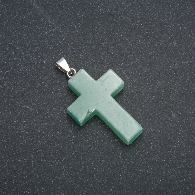 Pendente a croce in giada 50×28 mm